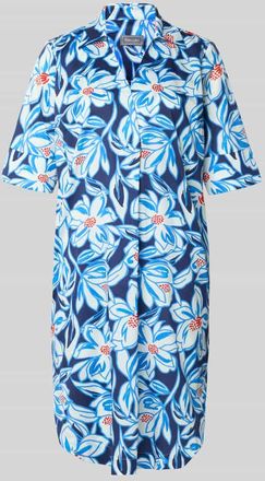 White Label Knielanges Hemdblusenkleid im Allover-Look in Blau, Gr&ouml;&szlig;e 34