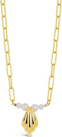 Sterling Forever Ch&eacute;rie Pearl Shell Pendant Necklace