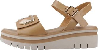 Repo Sandalia Adorno - Dames - Sleehakken - Bruin - 39 EU - Leer - Schoenen