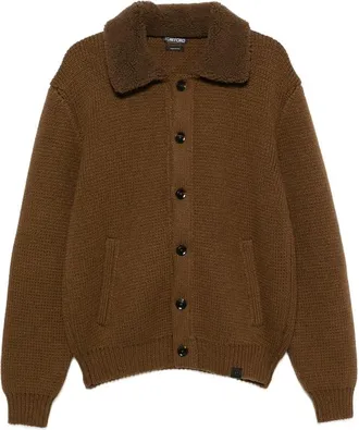 Tom Ford Shearling-collar Elbow-patch Cardigan
