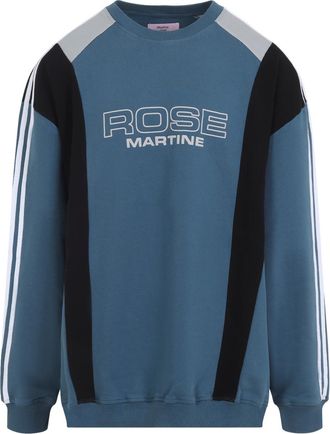 Martine Rose Mens Panelled Sweatshirt - Blue Cotton - Size Small