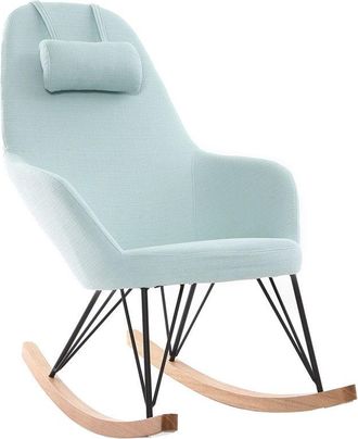 Miliboo Miliboo - Mecedora tejido verde menta patas metal y fresno jhene