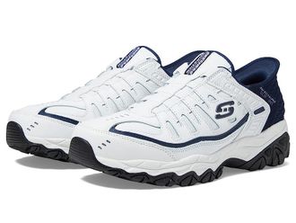 Skechers Afterburn M. Fit Grill Captain Hands Free Slip-Ins Mens Shoes White/Navy : 10.5 4E - Extra Wide, Leather/Synthetic