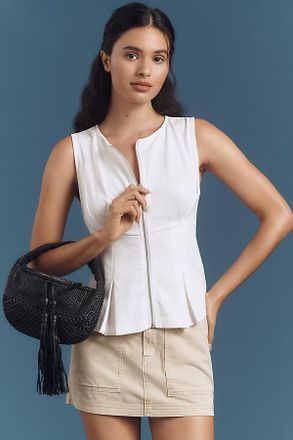Pilcro Zip-Front Peplum Top