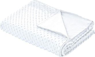 Beliani Beliani - Funda De Manta Pesada Moderna N&oacute;rdica Tejido Poli&eacute;ster Lunares 120 X 180 Cm Blanca Callisto