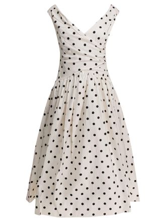 Self Portrait Polka Dot Flared Midi Dress