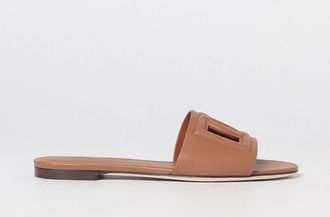 Dolce & Gabbana Sandali mules in pelle con monogram DG e tacco basso