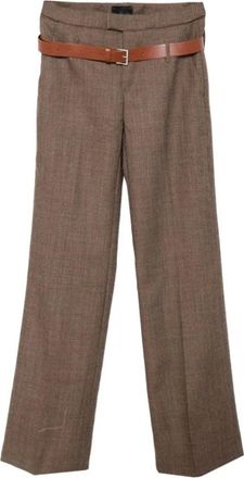 Dondup Wijde broek - Dames - Broeken - Bruin - Maat: L Leer