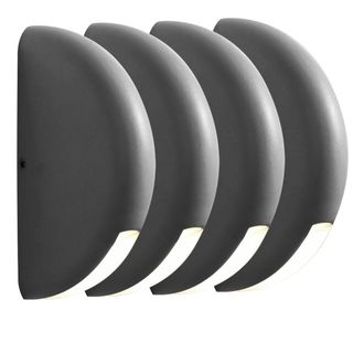 ETC Shop Set Di 4 Luci Da Parete Per La Casa, Faretti Da Esterno, Lampade In Un Set Che Include Lampadine A Led