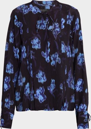Rag & Bone Arden Floral-Printed Pleated Blouse