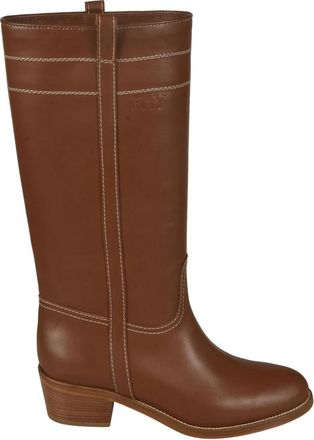Fay Platte Hoge Laarzen - Dames - Hoge Laarzen - Bruin - 39 EU - Leer - Schoenen