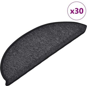 vidaXL vidaXL Tappetini per scale 30 pz 56x17x3 cm Antracite Semicircolari