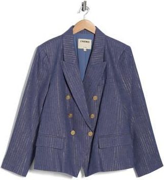 L'agence Kenzie Double Breasted Blazer in Wild Wind/Gold Pinstripe at Nordstrom Rack, Size 8