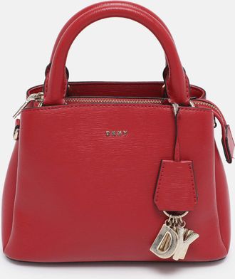 DKNY Dkny Dome Red Leather Tote Bag