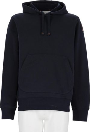 Parajumpers Solid Dark Blue Hooded Cotton-Blend Sweatshirt