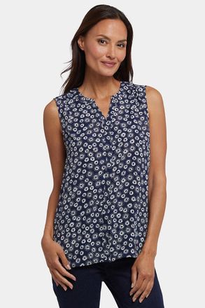 NYDJ Mouwloze Pintuck Blouse