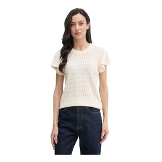 Mos Mosh MOS Mosh, Truien & Vesten, Dames, Beige, S, Katoen, MMGanna Patroon O-Hals Gebreide Top