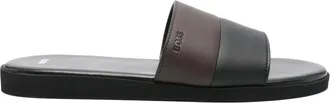 BOSS Darrel dual-strap sandals - men - Polyurethane/Polyurethane/Rubber - 44 - Black