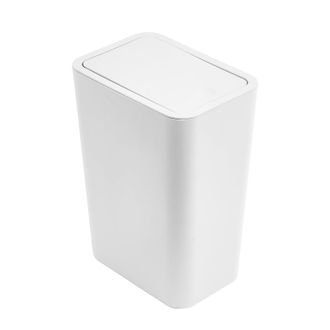 OEM Peque&ntilde;o Cubo De Basura Gris De Pl&aacute;stico Con Tapa A Presi&oacute;n, Adecuado Para El Ba&ntilde;o, El Dormitorio O El Sal&oacute;n