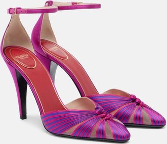 Valentino Garavani Annine leather-trimmed satin pumps