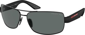 Prada Polar Dark Grey Wrap Mens Sunglasses PS 50ZS 1AB02G 65
