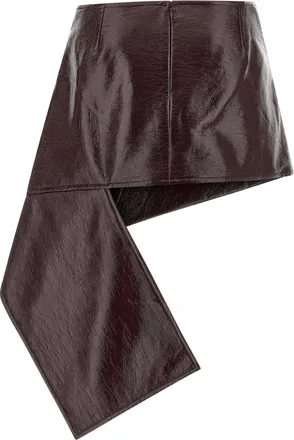 Courr&egrave;ges Vinyl Skirt - Burgundy