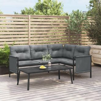 Berkfield Home Garden Coffee Table Anthracite 110x55x35cm Steel in Black | Size: 110 x 55 x 35 cm