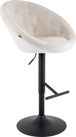 Clp Taburete De Bar London De Terciopelo Crema Negro