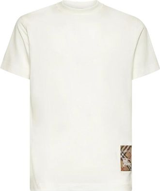 Burberry T-shirt met ronde hals - Heren - T-shirts - Wit - XS - Katoen - Tops