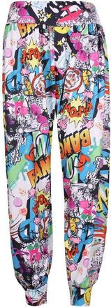 Crazy Girls Womens Hareem Trouser Ladies Plain Baggy Harem Ali Baba Casual Pants (Medium Long, Bang Print)