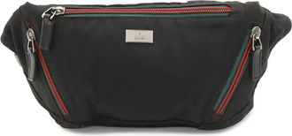 Gucci Sherry Line Black Nylon Canvas Leather Pouch Sling Bag (Pre-Owned)