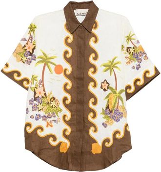 Alemais Island Cove Graphic-print Short-sleeve Shirt