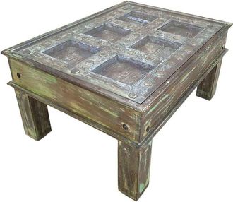 Wanderlust Deco Mesa De Centro De Madera Artesanal 87x65x45h Cm