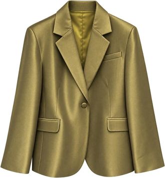 Actualee Elegante Blazer in Raso - - Jackets - Donna - Verde - L
