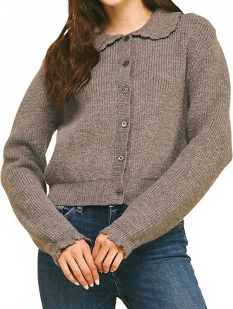 Pinch Design Janae Eyelet Detail Cardigan In Grey