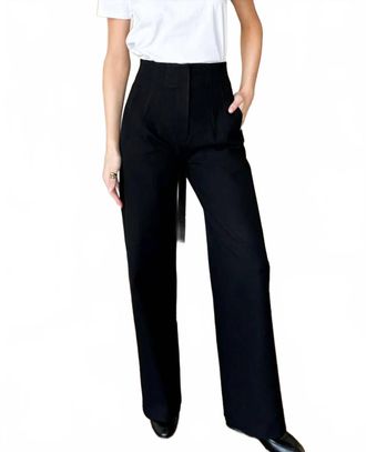 Emerson Fry Darted Wide Leg Trouser In Black
