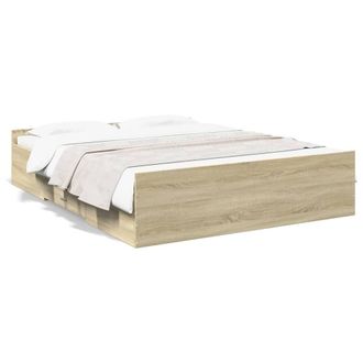 Berkfield Home Bed Frame with Drawers without Mattress Sonoma Oak 160x200 cm in Brown