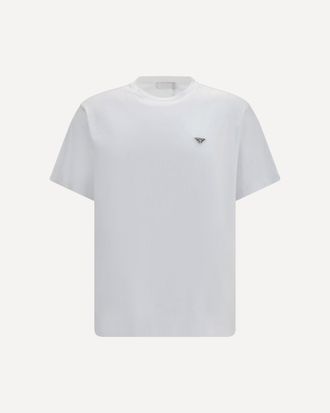 Prada T-shirt in cotone con logo triangolo Man M