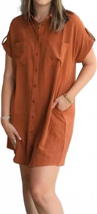 She + Sky Safari Shirt Dress In Rust