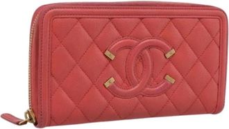 Chanel Pre-owned Long Wallet - Dames - Vintage Accessoires - Rood - ONE Size - Leer - Vintage