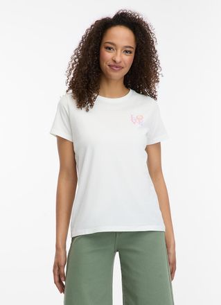 Ragwear T-Shirt RAGWEAR ADORI PP, Damen, Gr. XXL, wei&szlig;, Jersey, Obermaterial: 100% Baumwolle, bedruckt, regular fit, Rundhals, Shirts T-Shirt