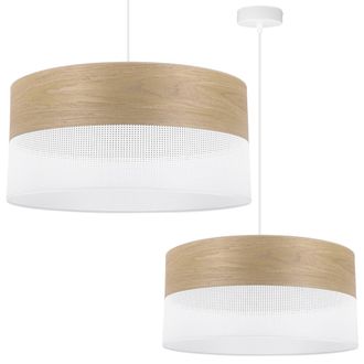 OEM L&aacute;mpara Colgante Individual, Pantalla De Chapa De Roble Dorado, 44 Cm