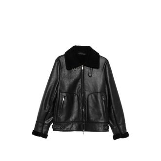 Santoro London Shearling-collar Leather Jacket