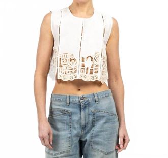 Alemais Rosemary Embroidered Top In Cream