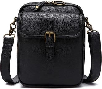 Generic Crossbody Leather Bag, Anti Theft Crossbody Bag, Premium Vintage Handbag with 10 Card Slots, Anti-Theft Zipper, Over the Shoulder Bags Women (BLACK)