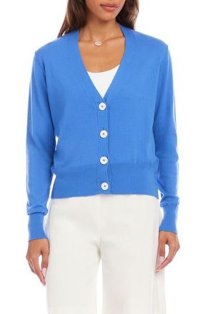 Karen Kane V-Neck Cardigan in Blue at Nordstrom, Size X-Large