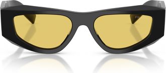 Prada 0pr B19s Angular Black Acetate Sunglasses