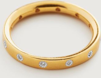 Monica Vinader Skinny Diamond Crown Ring, Gold Vermeil on Silver