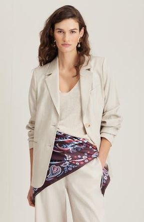 Nordstrom Linen Blend Boyfriend Blazer in Beige Scroll at Nordstrom Rack, Size X-Large
