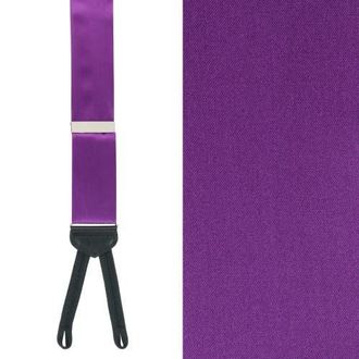 Trafalgar Store Sutton Solid Color Silk Formal Suspenders | Y-Back, Adjustable Braces in Purple at Nordstrom